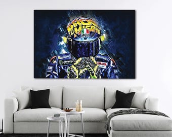 MotoGP Helmet Canvas Art: Man Cave Motorbike Decor