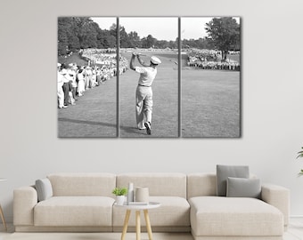 Ben Hogan Golf Canvas Print: Black & White Golf Wall Art
