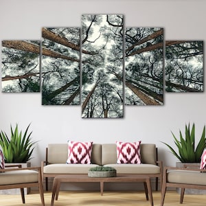 Tree Branches Canvas Print: 5-Panel Forest Wall Art