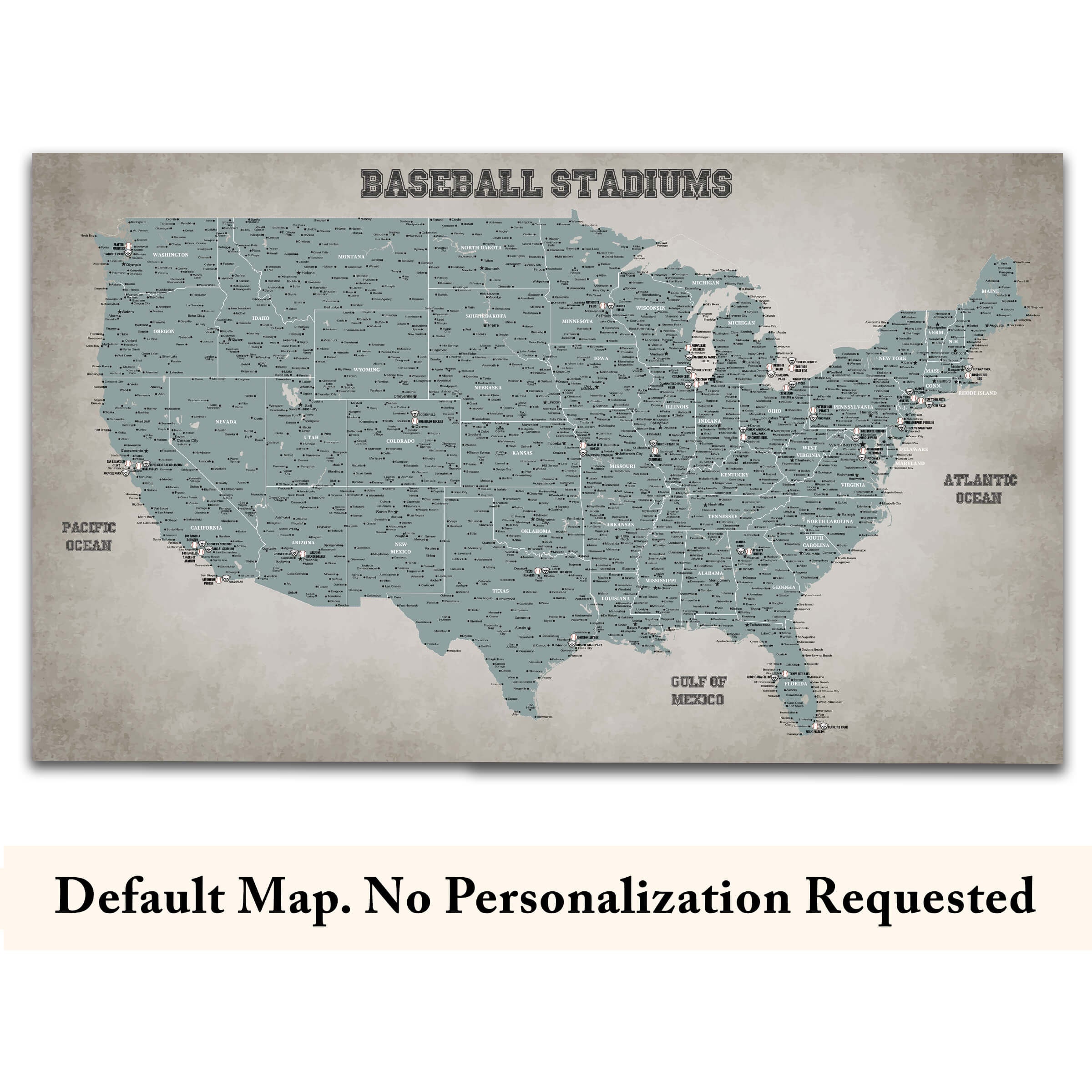 Mlb Support Map Personalized Baseball Stadiums USA Map: MLB Parks Push Pin Canvas - Etsy
