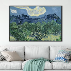 Van Gogh Olive Trees Canvas Art: Watercolor Painting Reproduction