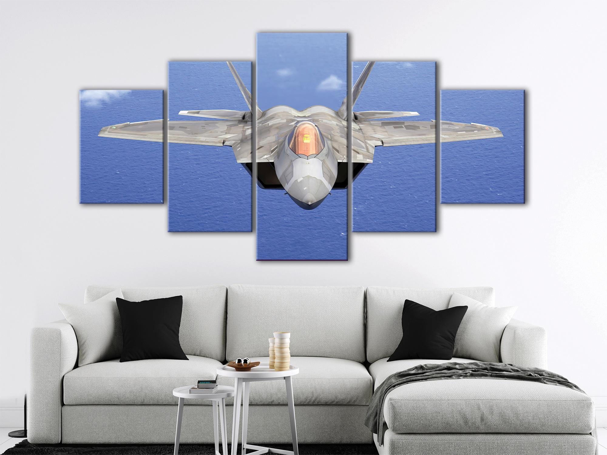 Lockheed Martin F-22 Raptor Canvas Art: Jet Fighter Wall Decor, Man ...