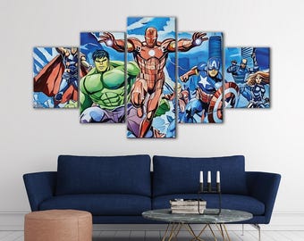 Superhero Abstract Canvas Art: Modern Movie Wall Decor
