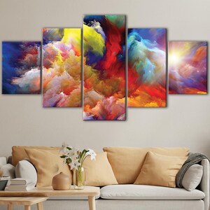 Colorful Clouds Canvas Wall Art: Modern Abstract Print