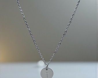 Cross Necklace | Surgical Stainless Steel | Waterproof | Non-Tarnish | Hypoallergenic | Hand Stamped