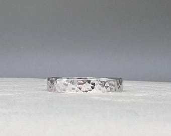 Sterling Silver Hammered Texture Ring