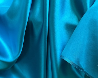 Turquoise Silk Charmeuse Fabric: Elegant Drape, Sheen & Matte Finish
