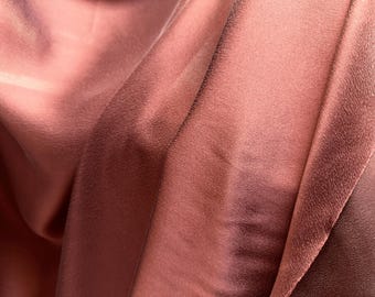 Silk charmeuse; slightly hammered surface in chocolate hue.