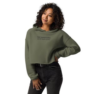 The Hamptons are my Happy Place hoodie, The Hamptons Hoodie, East Hampton, Southampton, Montauk,Crop Hoodie