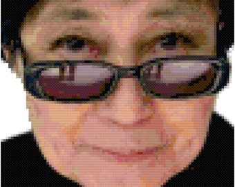 SALE! Yoko Ono cross-stitch portrait digital pattern