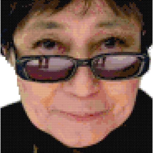 AUSVERKAUF! Yoko Ono Kreuzstich-Porträt Digitales Schnittmuster