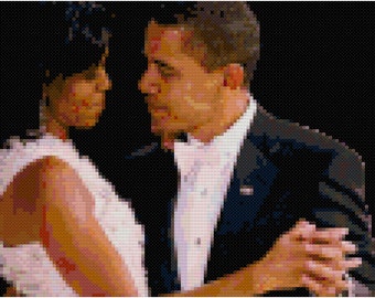 SALE! Michelle & Barack Obama cross-stitch pattern