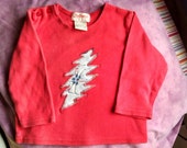 Star Wars Grateful Dead X Wing Fighter ~ Red Baby Shirt Sz 6-12M ~ Repurposed ~ Applique ~ OoaK