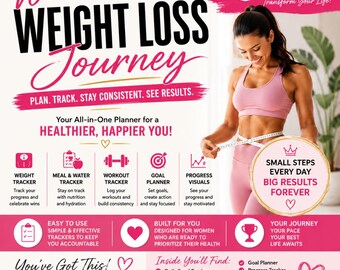 Women's Weight Loss Tracker Excel Template | Fitness Planner Spreadsheet | Calorie & Workout Tracker | Digital Download