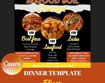 Seafood Boil Flyer Template/Cajun Seafood Boil Flyer/Shrimp & Crab Boil Event Flyer/Seafood Boil Party Flyer