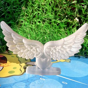 6,9 '' Natürliche Selenit Scheibe geschnitzt Fliegen Herz Flügel der Liebe, machen sie große Geschenke.Herz Doppel fliegenden Flügeln
