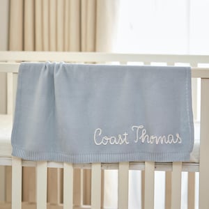 Personalized Hand Embroidered Baby Blanket, Custom Name Blanket, Newborn Gift, Baby Shower Gift, Stroller Blanket, Baby Announcement Gift