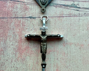 Vintage Rosary Cross and Antiphon no.10