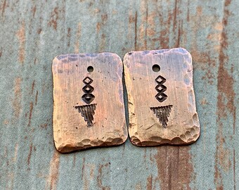 Antiqued Copper Rain Charms - 1 pair