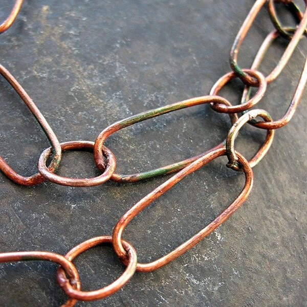 Chestnut Laurel Copper Rectangle Chain - 1 - 6 inch Section