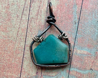 Chrysocolla and Copper House Charm no.3