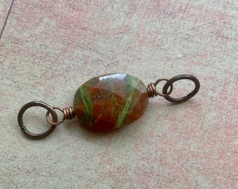 Unakite and Antiqued Copper Connector