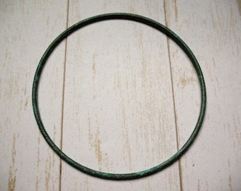 Hammered Verdigris Copper Bangle - 3 inch diameter - 7.5 to 8 inch bracelet size