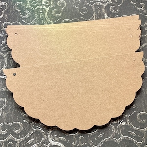 Kraft Cardstock Scalloped Half Circles for DIY Banners - 7 pieces