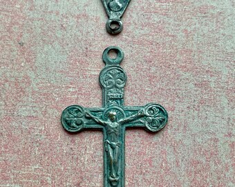 Vintage Rosary Cross and Antiphon no.3