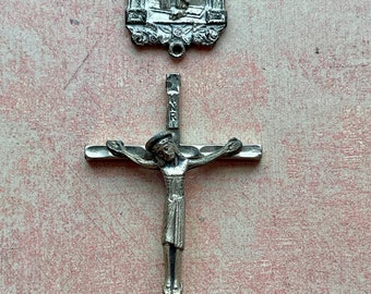 Vintage Rosary Cross and Antiphon no.1