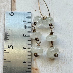 Aquamarine Roundel Bead Chain Segments 1 pair 1.5 inches image 2