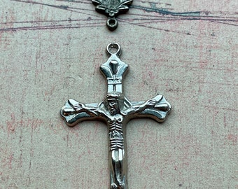 Vintage Rosary Cross and Antiphon no.7