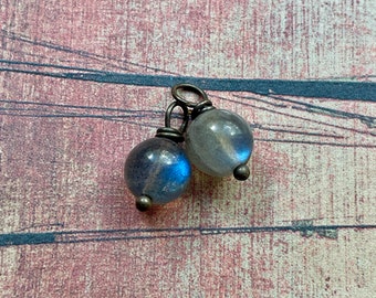 Labradorite Bead Charms - 1 pair