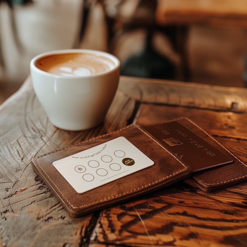 Cafe Loyalty Card Template, Coffee Shop Stamp Card (Canva Editable, Digital Download) image 3