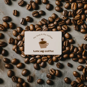 Cafe Loyalty Card Template, Coffee Shop Stamp Card (Canva Editable, Digital Download) image 2
