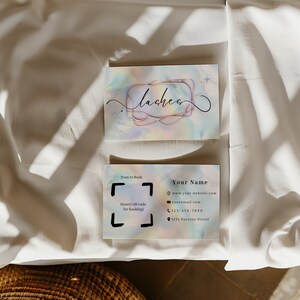 Lash Salon/Studio Visitenkarte [EDITABLE on Canva/Instant Download] QR Code link verfügbar+Kontaktinformation+Standort (Ethereal Aesthetic)