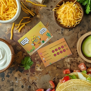 Taco Themen Stempel Karte/Visitenkarte Visitenkarte [individualisierbar/Bearbeitbar auf Canva w/Instant Download Technologie] (Kontaktinformationen, Standort, Stunden)