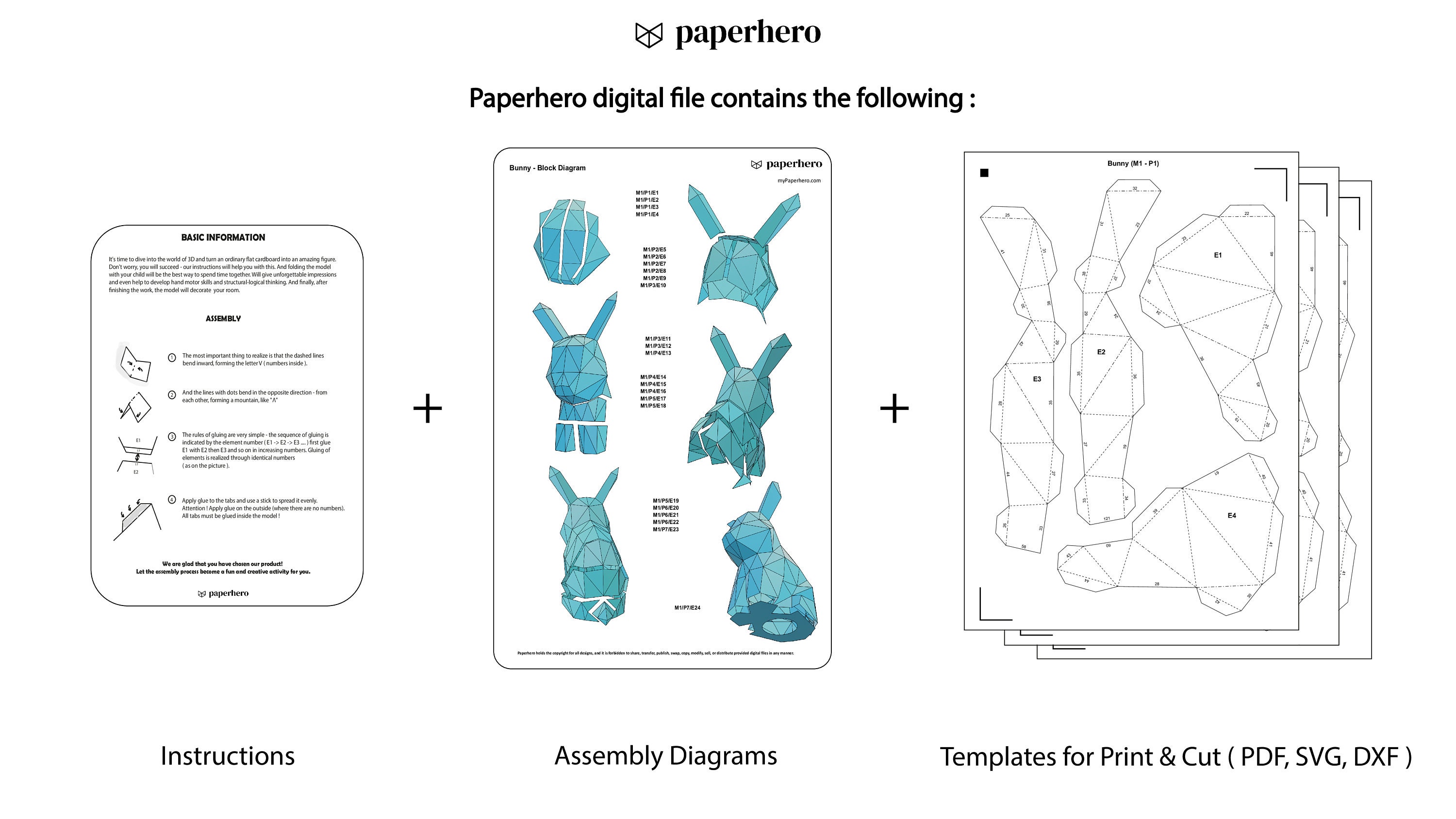 ◆Rabbit-PaperCutting-◆ Easy fat and cute rabbit paper cutting craft - YouTube