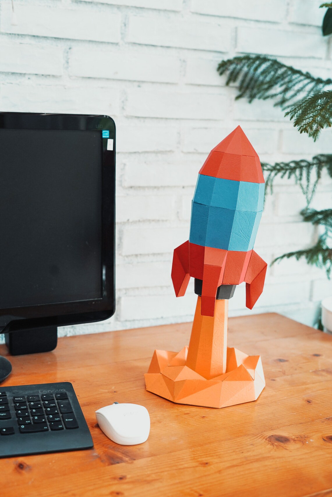 Low Poly Starship Rocket Papercrafter PDF, SVG Template for Creating 3D ...