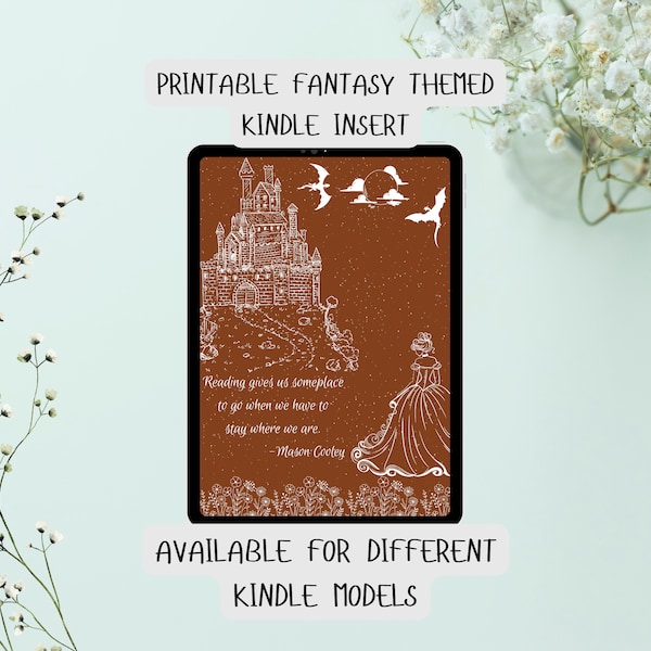 Fantasy-Themed Kindle Insert | Printable Kindle Insert for Clear case | Digital Print |