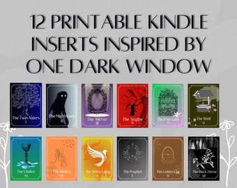 Afdrukbare Kindle-insteekkaart | Kindle doorzichtig hoesje | Geïnspireerd door One Dark Window en Two Twisted Crowns van Rachel Gillig | Boektok