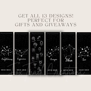 Printable Zodiac Signs Themed Bookmarks 13 Designs Collection Gift ...