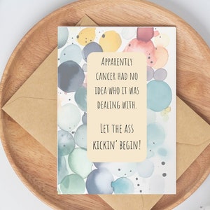 Tarjeta divertida contra el cáncer - Tarjeta de felicitación contra el cáncer - Regalo divertido contra el cáncer - Apoyo contra el cáncer - Luchador contra el cáncer - Tarjeta de sobreviviente de cáncer - Descarga imprimible