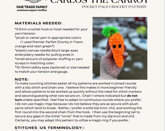 No-Sew Plush Carrot Crochet Pattern Market Mini PDF