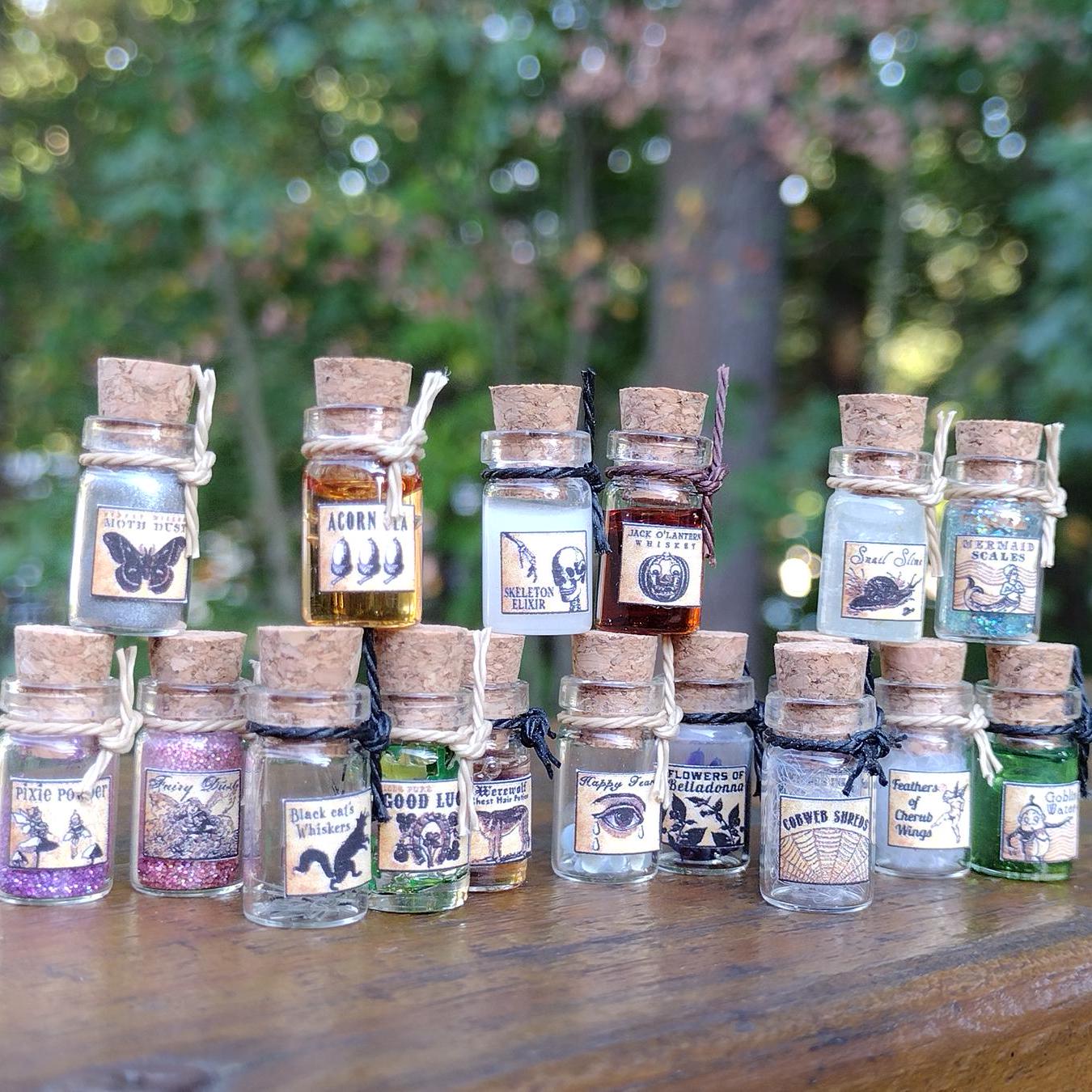 Fantasy Potion Fairy Spell Jar, Dollhouse Miniature