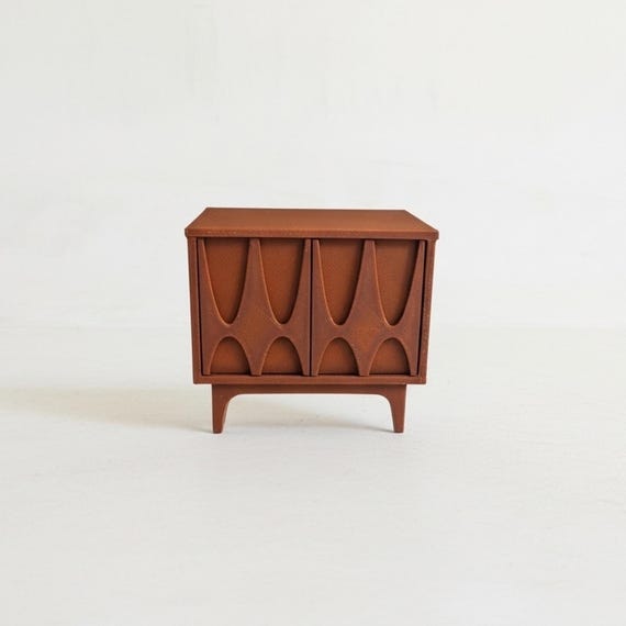 Midcentury Dollhouse Nightstand, 1:12 Scale Miniature Furniture