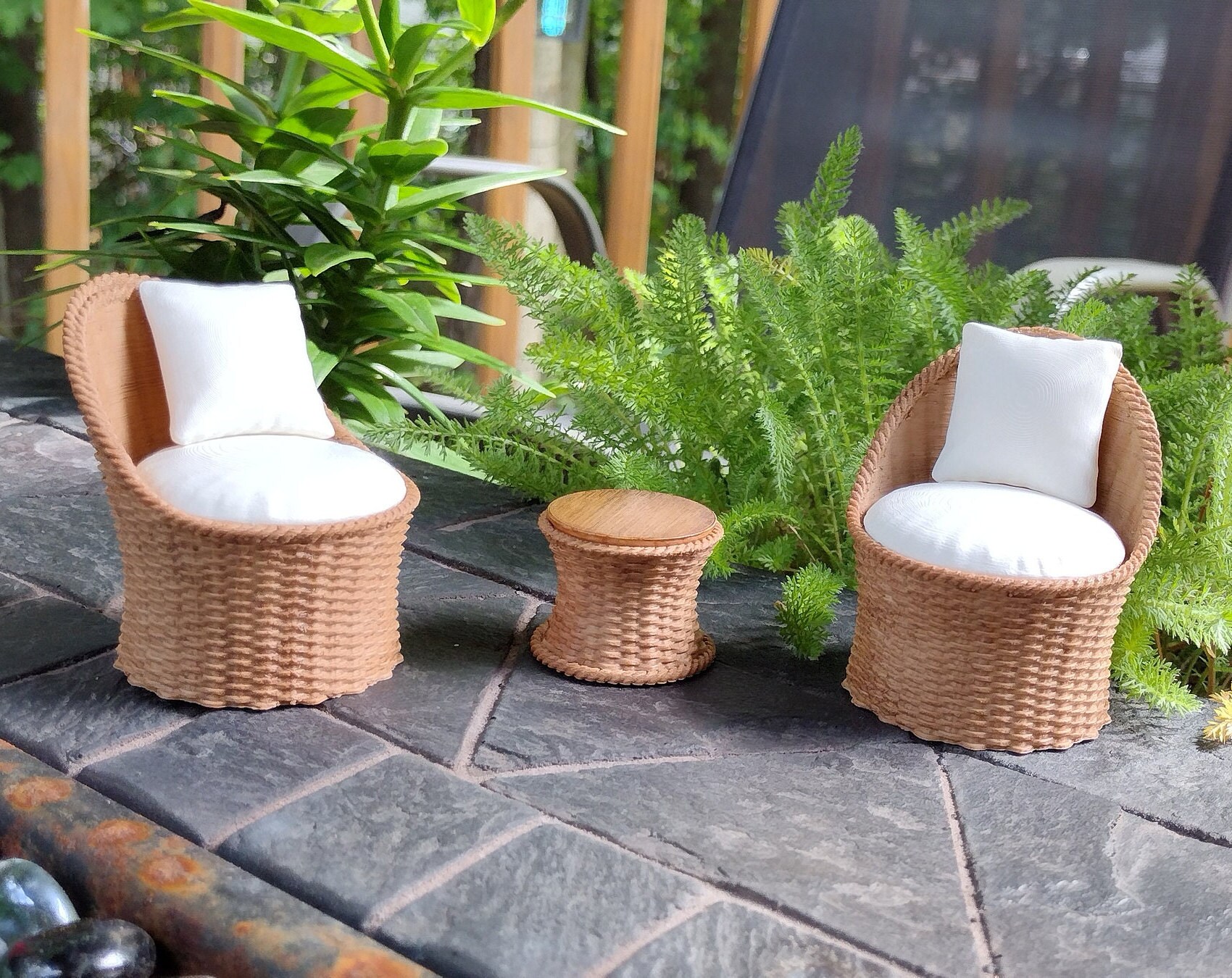 Miniature wicker furniture hot sale