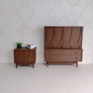 Dollhouse nightstand shown next to coordinating gentleman's chest, available separately.
