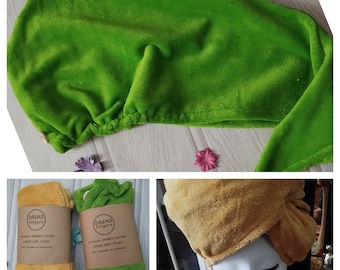 Extra Large Bamboo Terry Towelling Hair Turban Towel for Dreadlocks/Braids/Extensions or anyone with "big hair"