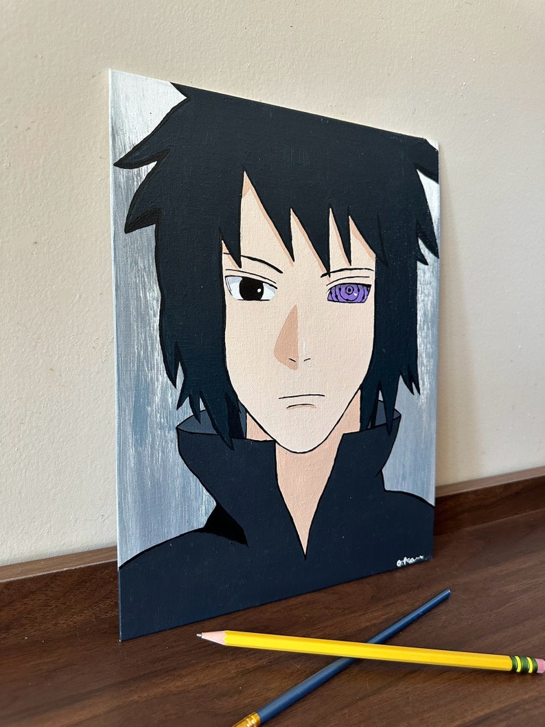 Peinture acrylique Naruto Sasuke Uchiwa image 3